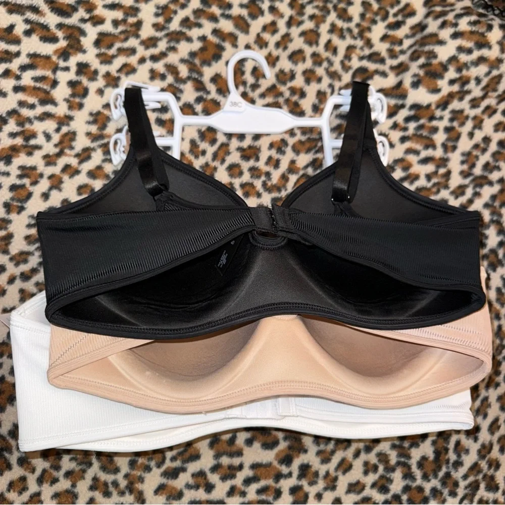 NWT 3 Pack Rene Rofe Soft Comfort Wire Free Lightly Padded Bras Size 38C - Picture 2 of 4